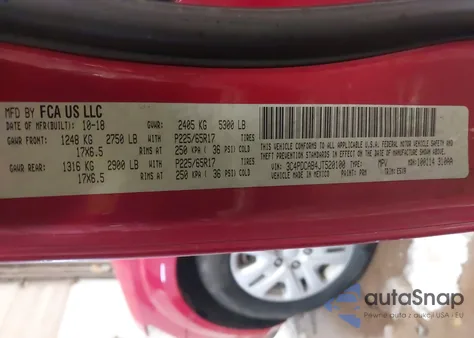 2018 Dodge Journey Se z USA, uszkodzony, nr VIN 3C4PDCAB4JT520100